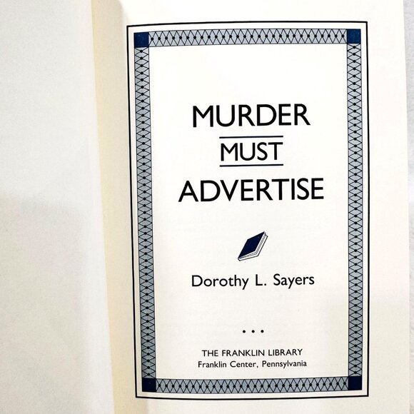 Franklin Library Hardcover "Murder Must Advertise" Dorothy L. Sayers (1989 Ed.) - Picture 9 of 10